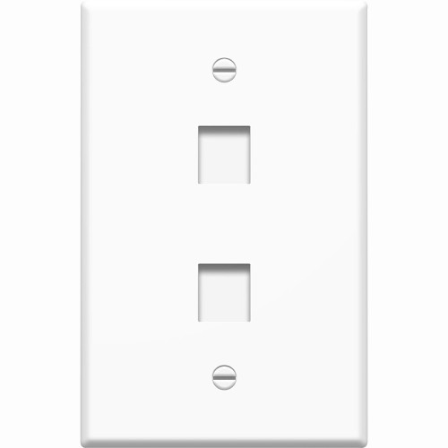 4xem 4XFP02KYWH Faceplates & Mounting Boxes 2 Port/outlet Rj45 Cat5/cat6 Ethernet Wall Plate (white) 873791005574