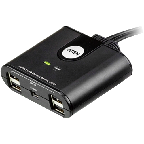 Aten US224 USB/Firewire Adapters Aten 2-port Usb Peripheral Sharing Device - Usb - External - 7 Usb Port(s) - 7 Usb 2.0 Port(s) (us22 995476289687