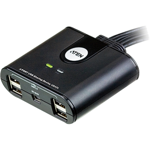 Aten US424 USB/Firewire Adapters Aten 4-port Usb Peripheral Sharing Device - Usb - 480 Mb/s - External - 9 Usb Port(s) - 9 Usb 2.0 Po 672792003806