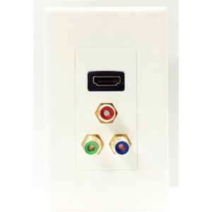 4xem 4XWALLHDMIRCA Faceplates & Mounting Boxes 1 Port Female Hdmi And Rca Audio/video Wall Plate (white) 873791006915