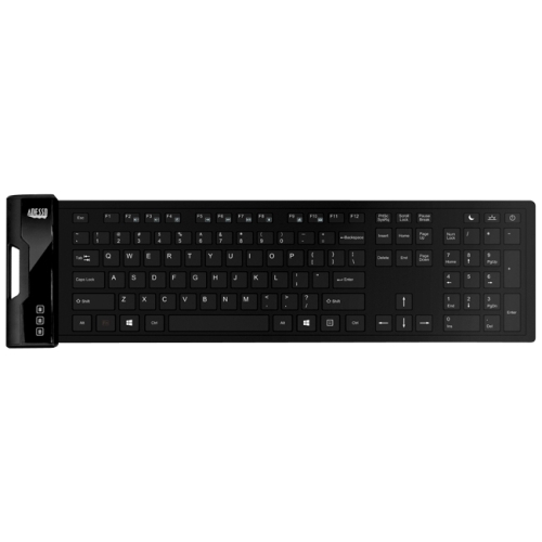 Adesso AKB-232UB Keyboards & Keypads Slimtouch 232 Antimicrobial Waterproof Flex Keyboard (full Size) Akb232ub 818218870175