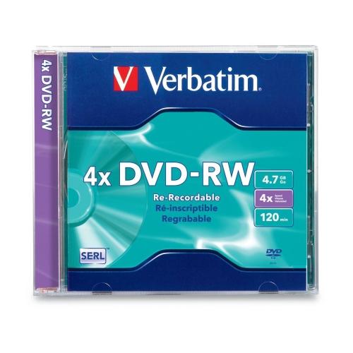 Verbatim 94836 DVD/CD Media Dvd-rw 4.7gb 4x 1pk Jewel Case 023942948360