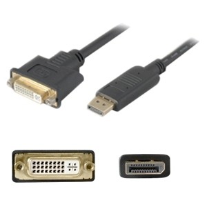 Addon DISPLAYPORT2DVI Cables Displayport 1.2 Male To Dvi-i (29 Pin) Female Black Adapter Which Requires Dp++ For Resolution Up To 818214261878
