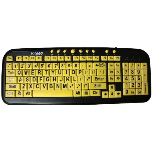 Ergoguys CD1038 Keyboards & Keypads Datacal Ezsee Low Vision Keyboard Large Print Yellow Keys - Cable Connectivity - Usb Interface Multi 813446010768