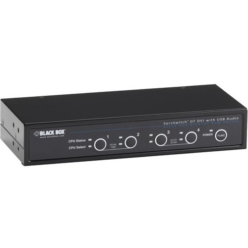Black Box KV9634A KVM Switchboxes Black Box Servswitch Dt Dvi With Bidirectional Audio, 4-port - 4 Computer(s) - 1 Local User(s) - 192 700604204308