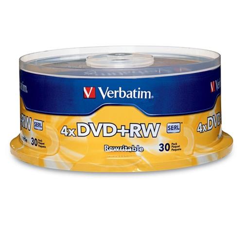 Verbatim 94834 DVD/CD Media Dvd+rw 4.7gb 4x With Branded Surface - 30pk Spindle 190403140080