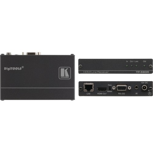 Kramer Electronics TP-580R Video Consoles/Extenders Kramer Hdmi, Bidirectional Rs-232 And Ir Over Hdbaset Twisted Pair Receiver - 1 Output Device - 229.66 Tp580r 818262516661