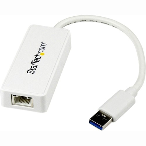 Startech USB31000SPTW Network Cards Usb 3.0 To Gigabit Ethernet Adapter Nic W/ Usb Port - White 065030851909