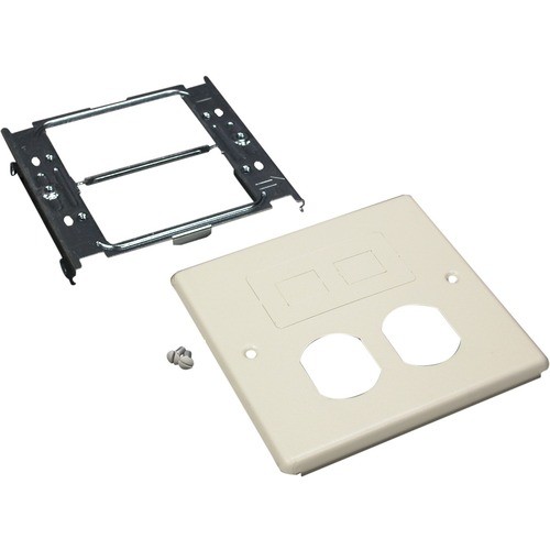 Middle Atlantic V4047BF Faceplates & Mounting Boxes Wiremold 4047 Two ­gang Cover Duplex And Modular Furniture Fitting - 2-gang - Ivory - Steel (v4047bf 786776040951