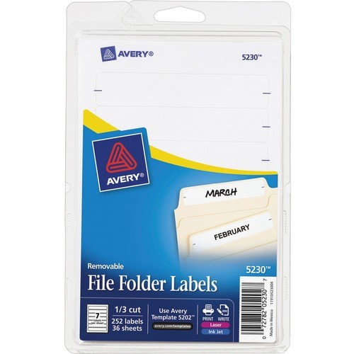 Avery Dennison 05230 Labels Removable File Folder Labels AVE5230 818238737311