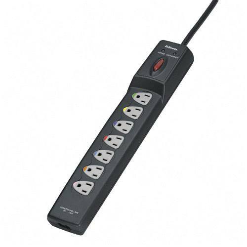 Fellowes 99111 Surge Protectors 7 Outlet Power Guard Surge Protector With Phone/dsl Protection--12' Cord 809385143087