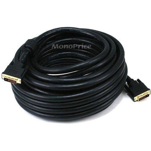 Monoprice 2185 Cables Monoprice 50ft 24awg Cl2 Dual Link Dvi-d Cable - Black - 50 Ft Dvi Video Cable For Video Device, Mon 844660021858