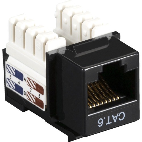 Black Box CAT6J-BK Cable Ends/Connectors Black Box Cat6 Value Line Keystone Jack, Black - 1 X Rj-45 Network Female - Black (cat6j-bk) Cat6jbk 013269133983