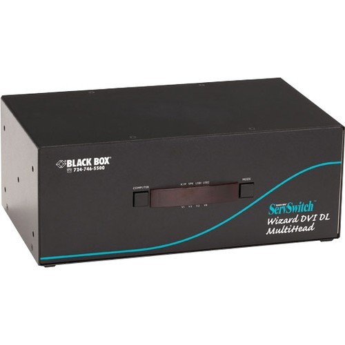 Black Box KV2304A KVM Switchboxes Black Box Servswitch Wizard Dual-link Dvi Tri-head With Usb True Emulation - 4 Computer(s) - 1 Local 700604206098