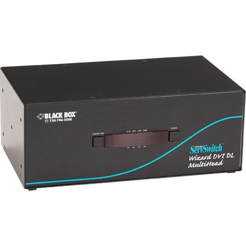 Black Box KV2404A KVM Switchboxes Black Box Servswitch Wizard Dual-link Dvi Quad-head With Usb True Emulation - 4 Computer(s) - 1 Loca 641676317254