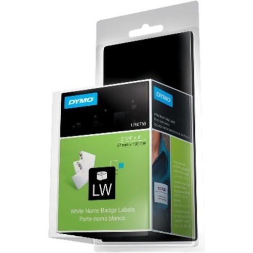 Dymo 1760756 Labels Dymo Labelwriter Labels, Name Badge, 1760756, 2 1/4" X 4" - Rectangle - White - 1 Each 650361562855