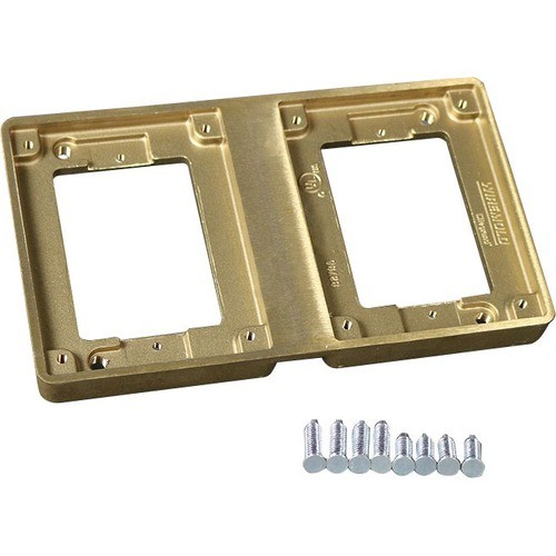 Middle Atlantic 828TAL Faceplates & Mounting Boxes Wiremold Flange - 2-gang - Brushed Aluminum - Brass (828tal) 786564054559