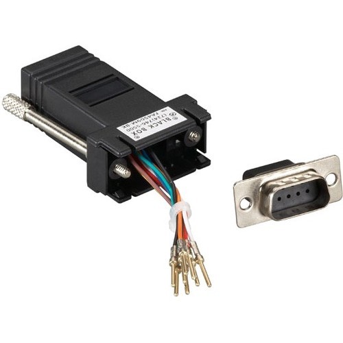 Black Box FA4509M-BK Connector Adapters Black Box Db9 Male To Rj45f Modular Adapter Kit With Thumbscrews Black - 1 X 9-pin Db-9 Serial Male  Fa4509mbk 641676290038
