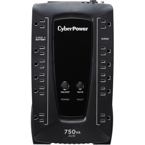 CyberPower AVRG750U UPS General Purpose Cyberpower Avrg750u Avr Ups Systems - 750va/450w, 120 Vac, Nema 5-15p, Compact, 12 Outlets, Powerpan 696552125171