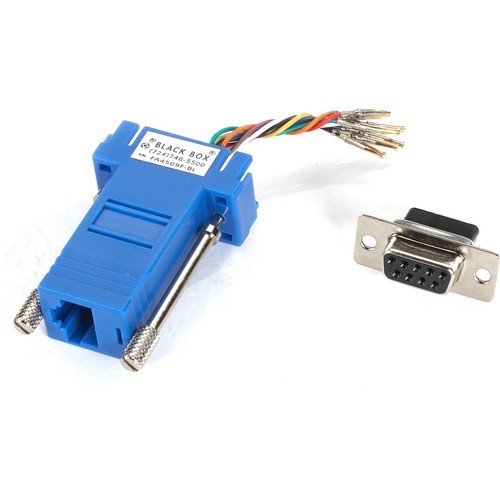 Black Box FA4509F-BL Connector Adapters Black Box Modular Adapter Kit - Db9 Female To Rj45 Female, Blue - 1 X 9-pin Db-9 Serial Female - 1 X Fa4509fbl 641676288073