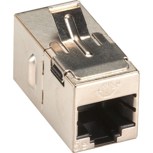 Black Box FM593 Connector Adapters Black Box Cat.5e Shielded Straight-pin Keystone Coupler - Silver - 1 X 8-pin Rj-45 Network Female -  822088048602