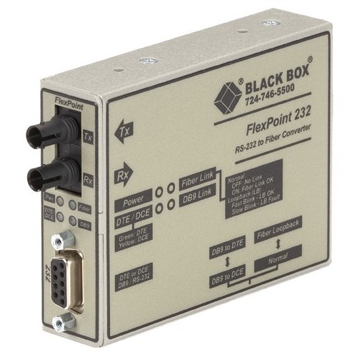 Black Box ME662A-SST Transceivers/Media Converters Black Box Flexpoint Modular Media Converter, Rs-232 To Fiber, Single-mode, 30 Km, St - 1 X St Ports  Me662asst 013269144057