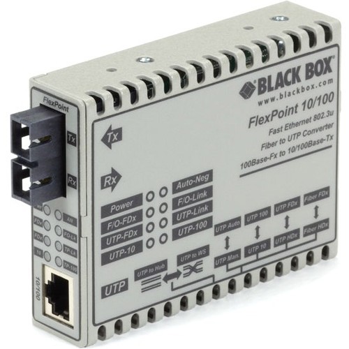 Black Box LMC100A-SC-R3 Transceivers/Media Converters Black Box Flexpoint Lmc100a-sc-r3 Tanscevier Media Converter - 1 X Network (rj-45) - 1 X Sc Ports -  Lmc100ascr3 013269144101