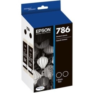 Epson T786120-D2 Toners & Ink Cartridges Epson Durabrite Ultra 786 Original Standard Yield Inkjet Ink Cartridge - Dual Pack - Black - 2 / Pac T786120d2 400016409758