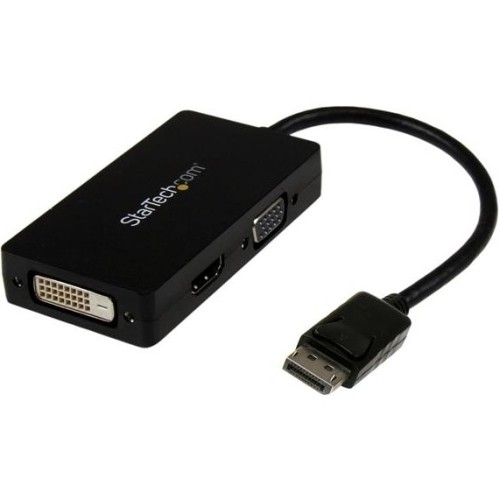 Startech DP2VGDVHD Connector Adapters Travel A/v Adapter: 3-in-1 Displayport To Vga Dvi Or Hdmi Converter 065030857208