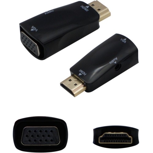 Addon HDMI2VGAADPT-5PK Connector Adapters 5pk Hdmi 1.3 Male To Vga Female Black Active Adapters Which Includes 3.5mm Audio And Micro Usb Ports Hdmi2vgaadpt5pk 821455143612