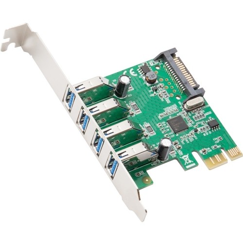 Syba SD-PEX20159 USB/Firewire Adapters Syba Multimedia Usb3.0 Pcie Host Controller Card - Pci Express 2.0 X1 - Plug-in Card - 4 Usb Port(s) Sdpex20159 810154016464