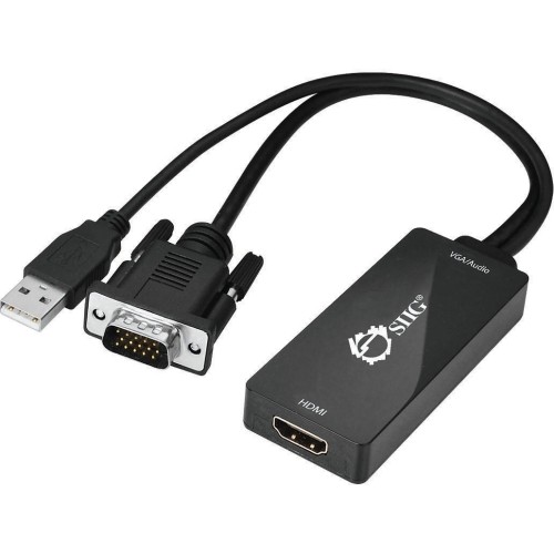 Siig CE-VG0U11-S1 Transceivers/Media Converters Audio Support Portable Vga And Usb Audio To Hdmi Converter Converts Vga Output To (ce-vg0u11-s1) Cevg0u11s1 662774021195