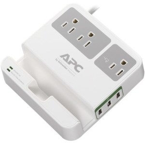 Apc Schneider P3U3 Surge Protectors Essential Surgearrest, 3 Outlets, 3 Usb Charging Ports, 120v 731304315193