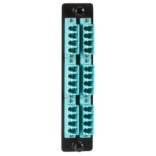 Black Box JPM468C Patch Panels Black Box High-density Adapter Panel, Ceramic Sleeves, (12) Lc Duplex Pairs, Aqua - 24 Port(s) - 24  655093056184
