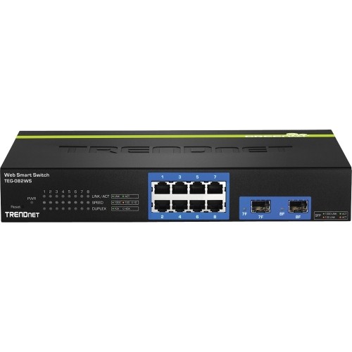 Trendnet TEG-082WS Switches & Bridges Trendnet 10-port Gigabit Web Smart Switch; 20 Gbps Switching Capacity; 8 X Rj-45 Ports; 2 X Sfp; Slo Teg082ws 242021141410