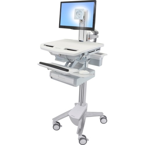 Ergotron SV43-1310-0 Stands & Cabinets Ergotron Styleview Telepresence Cart, Dual Monitor - Up To 24" Screen Support - 44 Lb Load Capacity  Sv4313100 698833043693