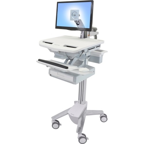 Ergotron SV43-1210-0 Stands & Cabinets Ergotron Styleview Cart With Lcd Arm, 1 Drawer - Up To 24" Screen Support - 37 Lb Load Capacity - 50 Sv4312100 698833043648
