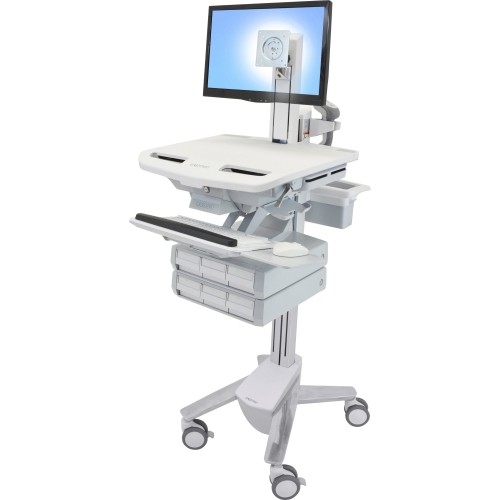 Ergotron SV43-1360-0 Stands & Cabinets Ergotron Styleview Cart With Lcd Pivot, 6 Drawers - Up To 24" Screen Support - 37 Lb Load Capacity - Sv4313600 698833043723