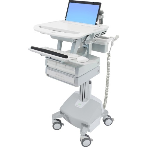 Ergotron SV44-1142-1 Stands & Cabinets Ergotron Styleview Laptop Cart, Life Powered, 4 Drawers - Up To 17.3" Screen Support - 21 Lb Load Ca Sv4411421 698833045154