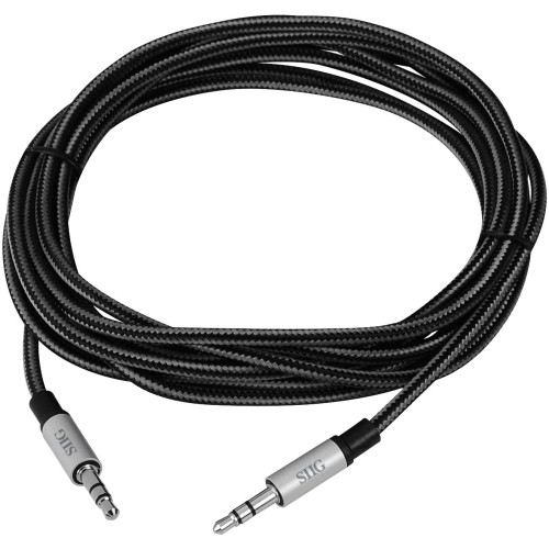 Siig CB-AU0B12-S1 Cables Siig Woven Fabric Braided 3.5mm Stereo Aux Cable (m/m) - 3m - 9.80 Ft Mini-phone Audio Cable For Aud Cbau0b12s1 662774021362