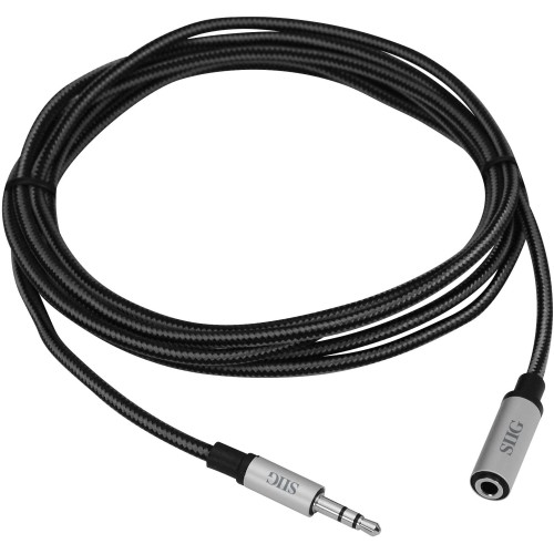Siig CB-AU0C12-S1 Cables Siig Woven Fabric Braided 3.5mm Stereo Aux Cable (m/f) - 2m - 6.60 Ft Mini-phone Audio Cable For Aud Cbau0c12s1 662774021379