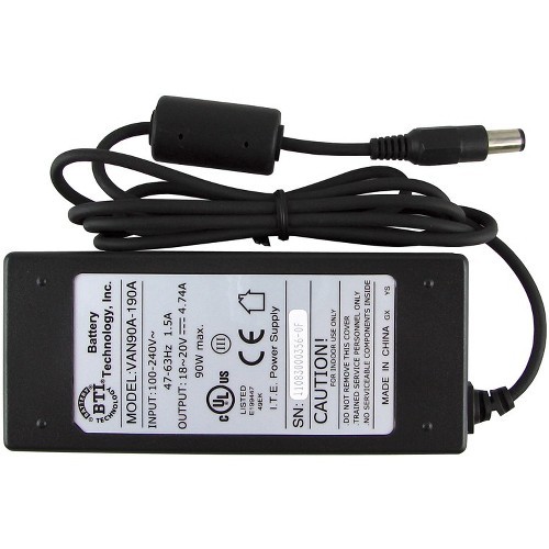 Battery Technology 469-1494-BTI Power Adapters Bti Van90a-190a Ac Adapter - 90 W - 120 V Ac, 230 V Ac Input - 20 V Dc/4.74 A Output (469-1494-bti) 4691494bti 886734850841
