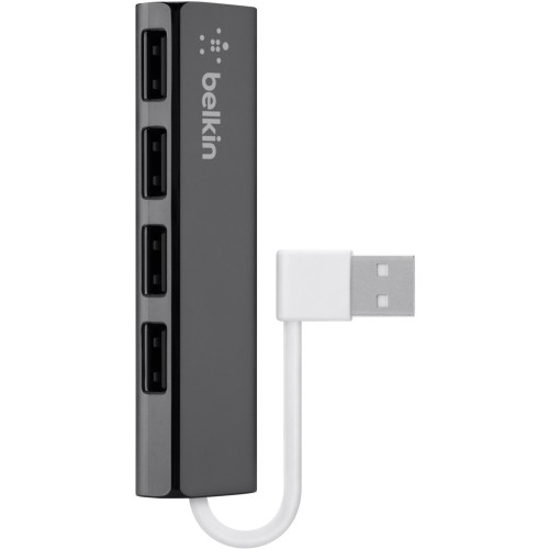Belkin F4U042BT USB/Firewire Adapters Belkin 4-port Ultra-slim Travel Hub - Usb - External - 4 Usb Port(s) - 4 Usb 2.0 Port(s) - Pc, Mac ( 745883671069