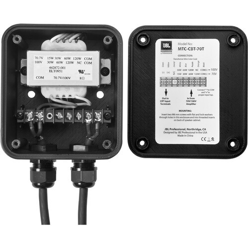 Harman Pro MTC-CBT-70T-WH Transformers Jbl Mtc-cbt-70t Transformer - 15 Va, 30 Va, 60 Va, 120 Va - 70 V Ac, 100 V Ac Input (mtc-cbt-70t-wh) Mtccbt70twh 691991300790