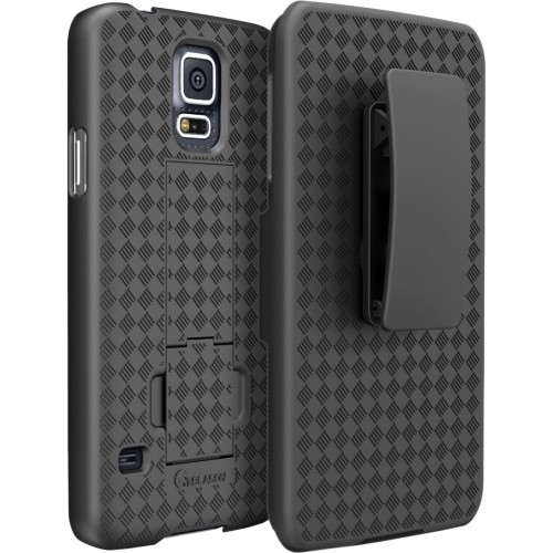 I-Blason S5-TRANS-BLACK Carrying Cases I-blason Transformer Carrying Case (holster) Smartphone - Black - Fingerprint Resistant, Shatter Res S5transblack 796762314386