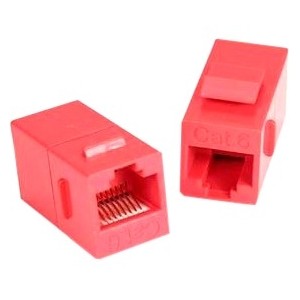 Kendall Howard, Inc C6-CPLR-RED Connector Adapters Unirise Cat6 Rj45 Keystone In-line Coupler, Red - 1 X Rj-45 Network Female - 1 X Rj-45 Network Femal C6cplrred 886201863565