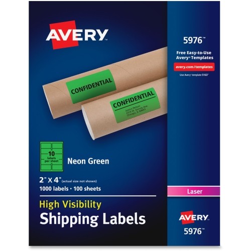 Avery Dennison 05976 Labels Neon Shipping Labels AVE5976 643749557543