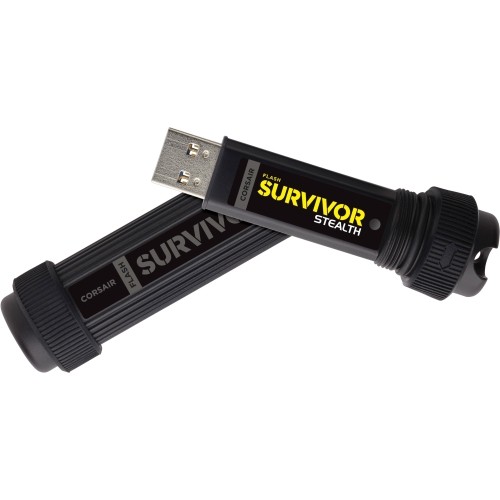 Corsair CMFSS3B-128GB Flash Drives Flash Survivor Stealth 128gb Usb 3.0 Flash Drive Cmfss3b128gb 843591066396