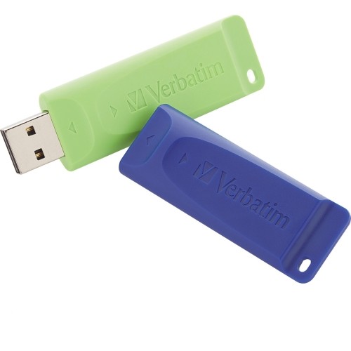 Verbatim 99124 Flash Drives 32gb Store 'n' Go Usb Flash Drive - 2pk - Blue, Green 023942991243