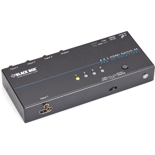 Black Box VSW-HDMI4X1-4K VGA Switchboxes Black Box 4k Hdmi Switch - 4 X 1 - 3840 × 2160 - 4k - 4 X 1 - Display, Blu-ray Disc Player - 1 X Hdm Vswhdmi4x14k 991433737994